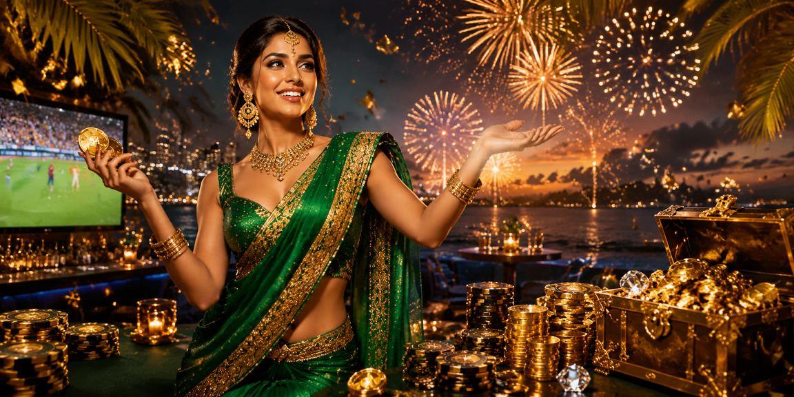 Online cricket betting user with saree and mobile phone in India